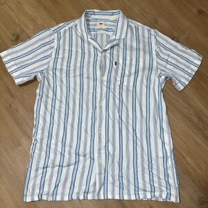 Levis Men’s Blue Stripe Button Down